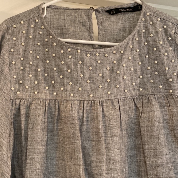 Like New Zara Pearl Blouse - Size Medium - Picture 2 of 2